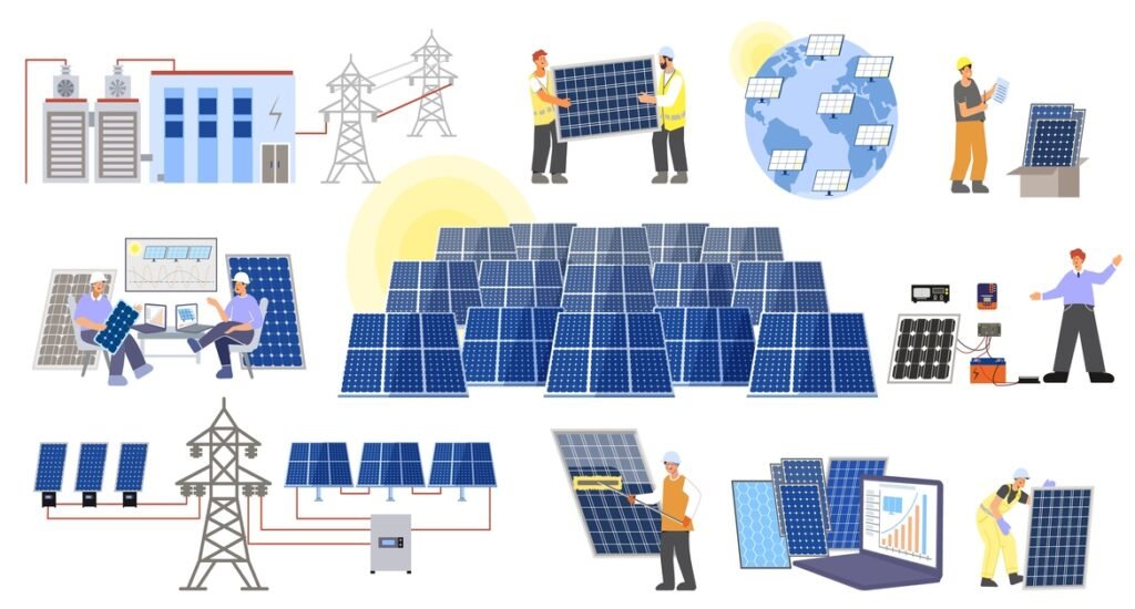 Solar Plant Icon Set